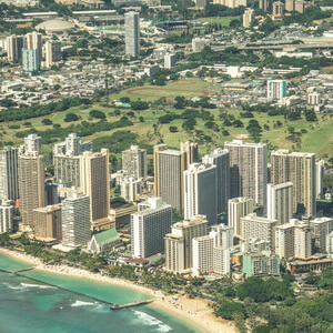 classic Honolulu cityscape